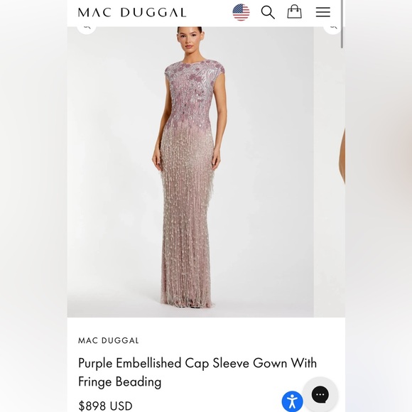 Mac Duggal Pink Fringe Wedding Dress - Picture 2 of 4